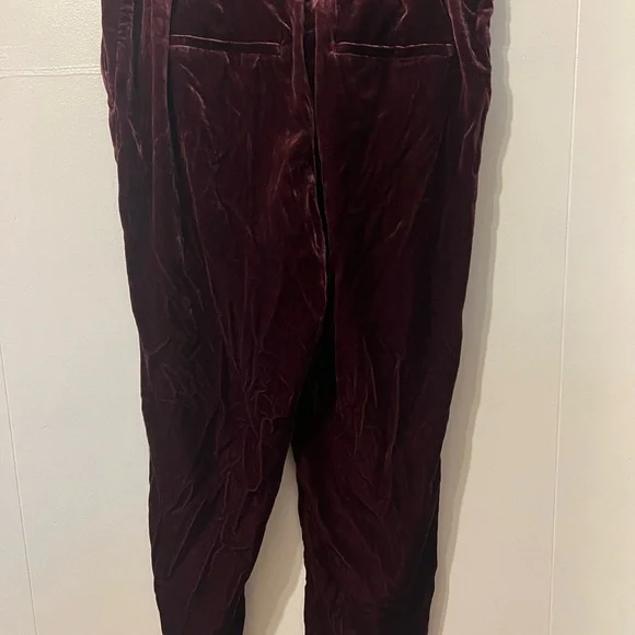 Pleated Tapered Pants in Velvet
Size 12 burgundy
Loft brand - Picture 2 of 8